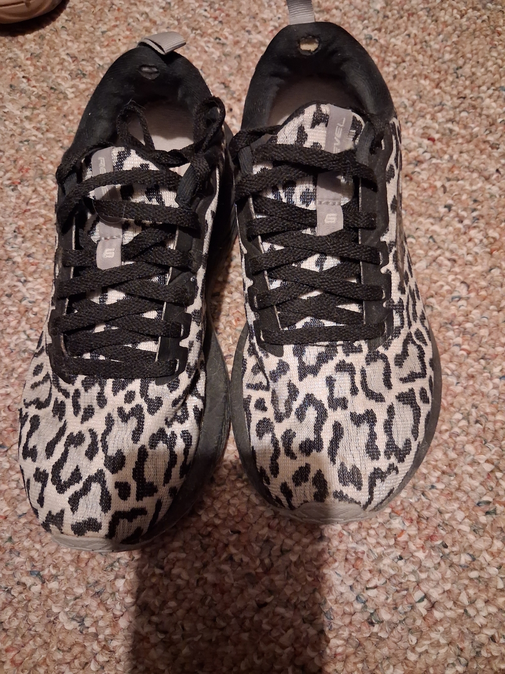 Brooks Women's Black and White Leopard-Print Sneakers